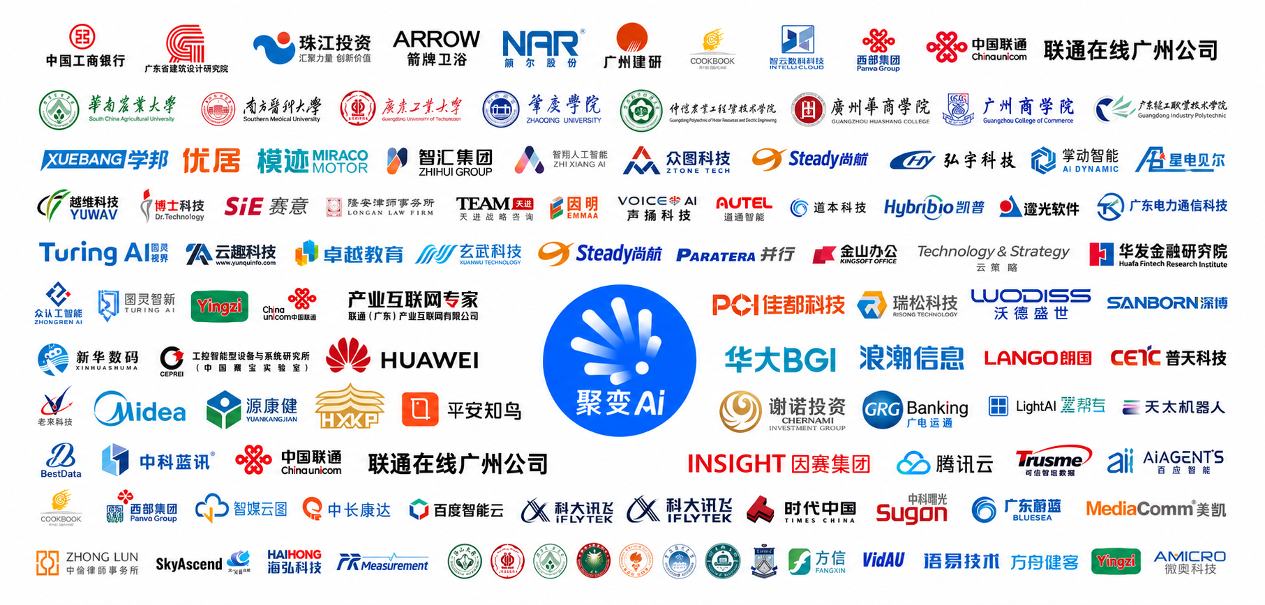 聚变 AI 合作企业 Logo 墙